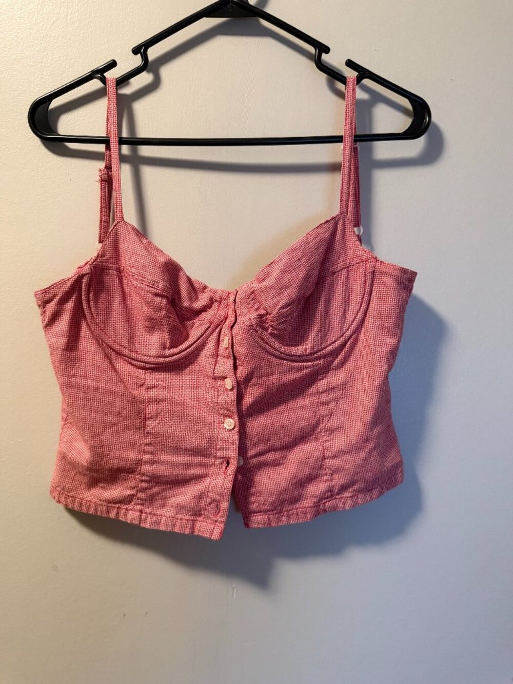 Contempo Casual's Red/White Checkered Corset Top